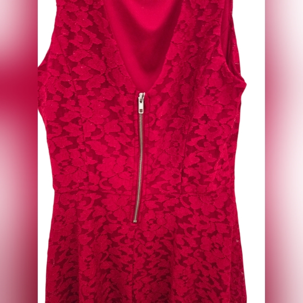 🌹 Speechless Red Lace Fit & Flare Dress – Size 11 - Picture 5 of 6